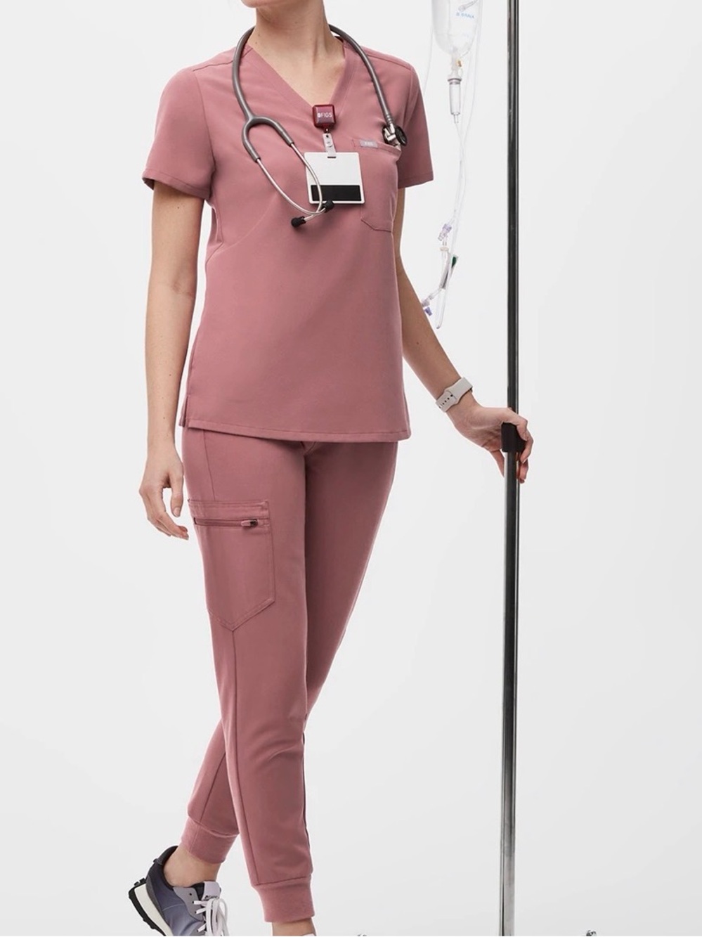 Figs Catarina scrub top and high waisted jogger pants